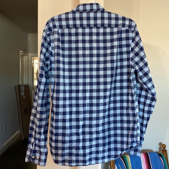 Bonobos blue checkered long sleeve button down 100% cotton - Picture 5 of 5